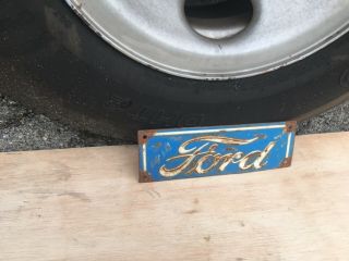 VINTAGE OLD RARE FORD EMBOSSED METAL LICENSE PLATE TOPPER FORD AUTO TRUCK 5