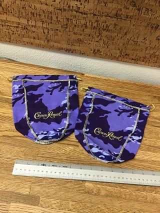 Crown Royal Bag Camouflage Purple Camo 8 " X 9 " X3 " - - 2 Bags - -