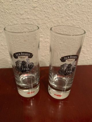2 Jack Daniels Highball Glasses Old No.  7 Whiskey,  Double Shot Glass