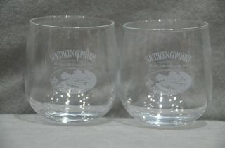 (2) Southern Comfort Rocking Glasses Round Bottom Liqueur Tumbler Glass