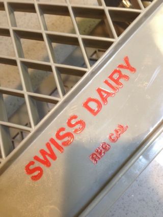 Vintage Gray Swiss Dairy Milk Crate Heavy Plastic 18 X 13 X 11