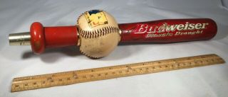 Old Budweiser Classic Draft Baseball Bat And Ball Beer Tap Handle,  Well -
