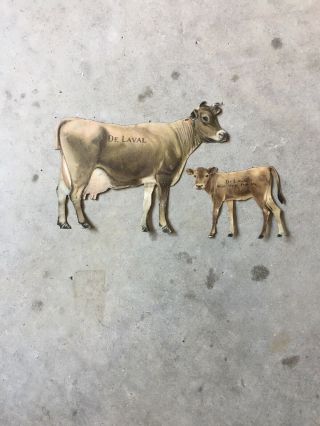 De Laval Cream Separator & Milker Tin Dairy Cow Advertising Sign American Art Ny