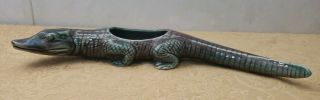 Vintage Alligator Crocodile Ceramic Planter 15.  5 " Long