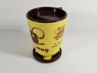 Tim Hortons yellow Vintage 80 ' s Plastic 10oz Coffee Travel Mug Timbit Whirley 3
