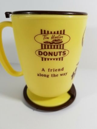 Tim Hortons yellow Vintage 80 ' s Plastic 10oz Coffee Travel Mug Timbit Whirley 5