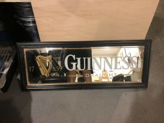 Guinness Beer Vintage Sign Mirror Bar Decor Game Room Man Cave 30 " X 15 " Made Us