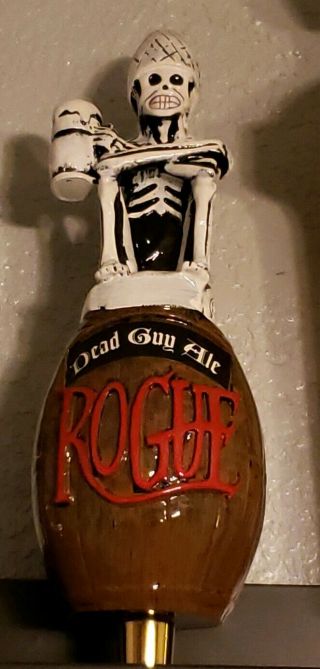 Rogue Dead Guy Ale Skeleton Beer Barrel Tap Handle - -