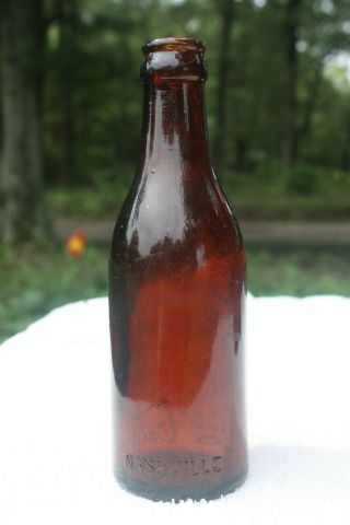 Vintage Amber Straight Side Ss Coca Cola Bottle - - Nashville - - Tenn? Tn?