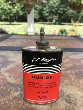 J.  C.  Higgins Vintage Gun Oil 3 Oz Can Lead Top 626,  Exc.
