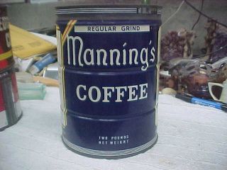 Vintage Coffee Tin - 2 Lb.  Manning 