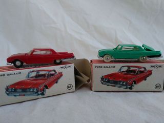 Vtg Anguplas 64 Ford Galaxie In Red And Green With Boxes