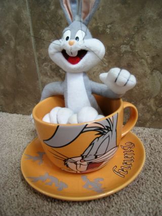 Looney Tunes Large Cup With Saucer Set - Bugs Bunny - Warner Bros - 1993