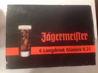 6 Jagermeister Long Drink Shot Tumbler Glasses - - Home Bar - Pub