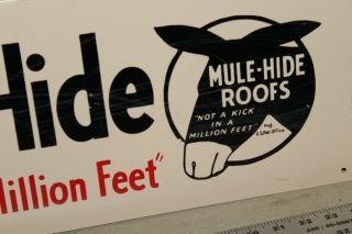 MULE - HIDE ROOFING SUPPLIES PRODUCTS PAINTED TIN METAL SIGN GAS OIL FARM BARN 66 4