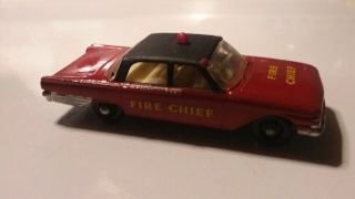 Vintage Lesney Matchbox 59 Ford Fairlane Fire Chief Car Customized