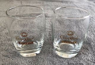 2 Crown Royal Reserve Gold Script Glasses Made In Italy Set Of (2) 8 Oz Glasses