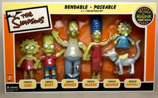 The Simpsons Bendables Treehouse Of Horror Zombie Edition Collectible Set
