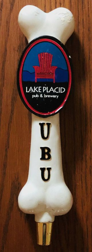 Rare Lake Placid Ubu Ale Dog Bone Beer Tap Pull Handle 10.  25 " York Ny