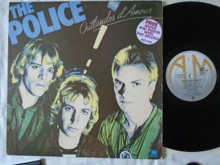 THE POLICE - OUTLANDOS D ' AMOUR UK 1978 VINYL LP WITH POSTER BADGE STICKER EX 2