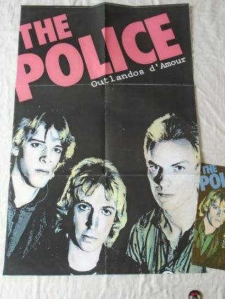 THE POLICE - OUTLANDOS D ' AMOUR UK 1978 VINYL LP WITH POSTER BADGE STICKER EX 8