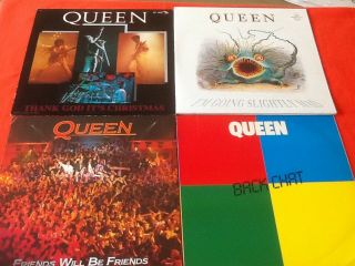 4 X Queen - Freddie Mercury 12 " Vinyl Singles " Mad,  Friends,  Chat,  Xmas " All Ex