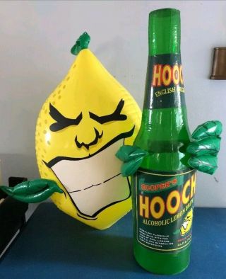 Vintage Hoopers Hooch Lemon Beverage Giant Lemon Bottle Inflatable Blow Up Sign