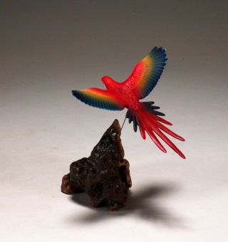 Macaw Parrot Scarlet Sculpture Direct From John Perry 5in Tall Figurine