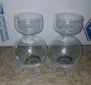 Jack Daniels Whiskey On Water Shot Glasses Set Of 2 Collectible Barware 3