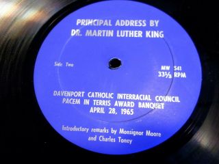 Dr.  Martin Luther King Ultra Rare LP Davenport Iowa 1965 Private Press Catholic 4