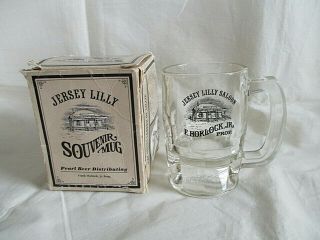 Pearl Xxx Beer Advertising Judge Roy Bean Jersey Lilly Saloon Glass Mug & Box