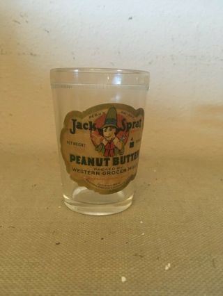 Vintage Antique Jack Sprat Peanut Butter Jar Marshalltown Iowa 1919
