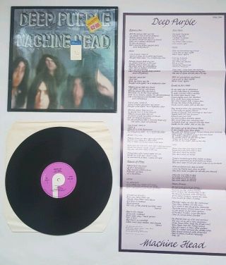 Deep Purple Machine Head Uk 1st Press Vinyl Lp 33rpm A1u/b1u Poster Tpsa 7504