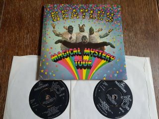 The Beatles ‎– Magical Mystery Tour 7 " Ep Mono 1st Press Blue Lyric Insert 1967