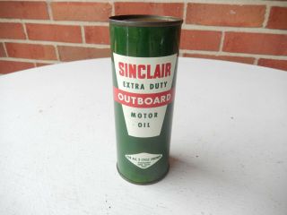 Vintage Rare Sinclair Extra Duty Outboard Boat Motor Oil Can Full 8oz 2 Cycle
