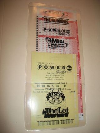 5 Lottery Ticket Holder Sleeve Protector Envelope Keno Powerball Mega Millions