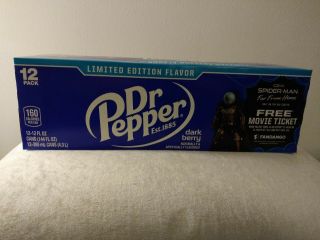 Limited Edition Dark Berry Dr Pepper 12 Pack Spider Man Far From Home