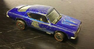 Vintage Hot Wheels Redline Custom Barracuda Dark Blue Us