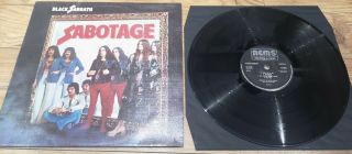 Black Sabbath Sabotage Nems Pressing 1975 Embossed Sleeve Vinyl Vg/sleeve Vg