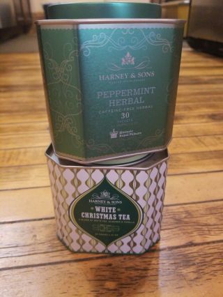 Harney & Sons Peppermint And White Christmas Empty Tea Tins