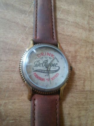 Dr Pepper (king Of Beverage) Fossil Watch Nos