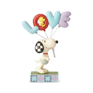 Peanuts By Jim Shore Snoopy With Love Is In The Air Balloon Woodstock Figurine