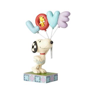 Peanuts by Jim Shore Snoopy with Love is in the Air Balloon Woodstock Figurine 3