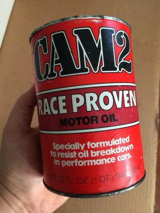 Vintage Cam2 20w50 Race Proven Motor Oil Sunoco Composite 1 Qt Oil Can Empty