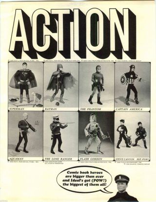 1966 Advert 12 Pg Ideal Toy Superman Batman Action Figures Man From Uncle Guns,