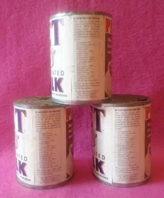 Vintage Tin Can Paper Label Advertising PET Evaporated Milk Co Set of 3 3