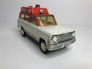 Rare Vintage Tonka Pressed Steel Rescue Ambulance Vehicle Toy 1970 