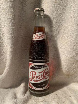 Full 10oz Pepsi - Cola Sparkling Acl Soda Bottle Kinston,  N.  C.