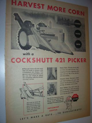 Vintage Cockshutt Co Advertising - 421 Corn Picker - 1958