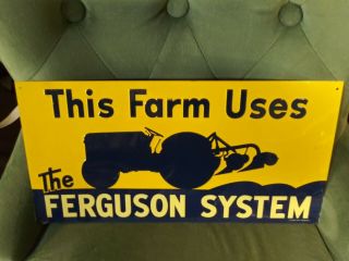 Vintage Ford Tractor Ferguson System Farm Gas Oil 22 " Metal Sign 15 1/2 X 8